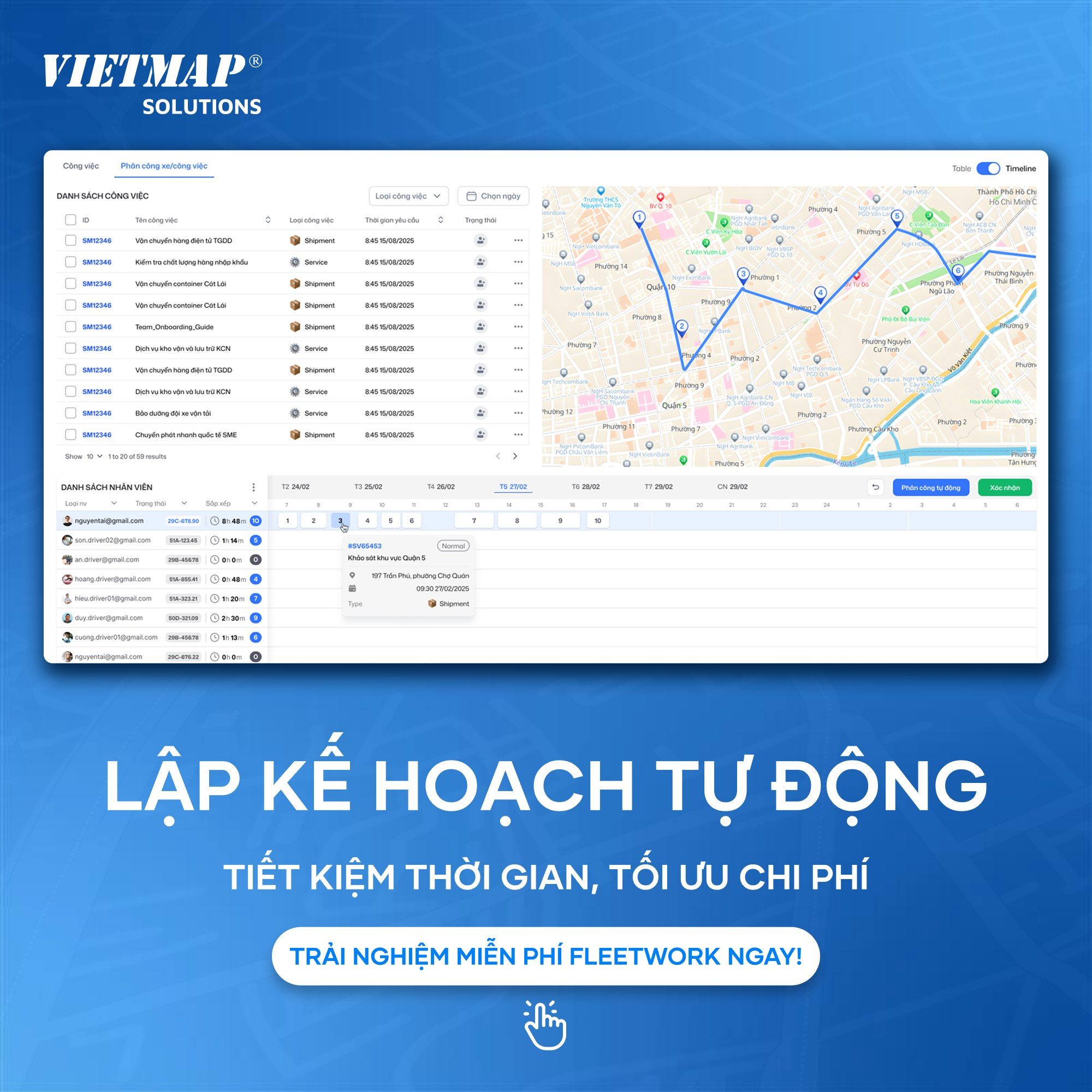 Lập kế hoạch tự động, tiết kiệm thời gian và chi phí